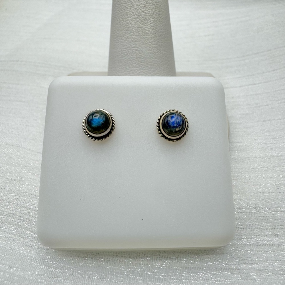 925 Labradorite Stud Earrings
